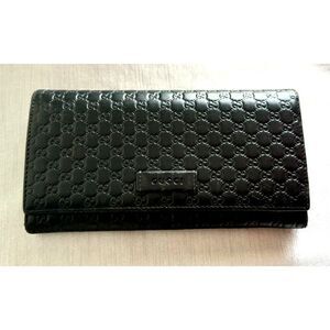 Gucci 449396 Women's Wallet Micro Guccisima - Black